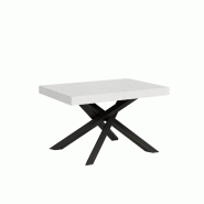 Itamoby Table Extensible Volantis 120/380X90 Cm Frêne Blanc Pieds Anthracite - blanc 8050598907214