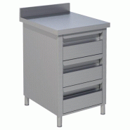 KBS Gastrotechnik KBS Armoire à tiroirs 3 tiroirs 500x700x850 mm avec rebord inox - inox 90621101