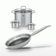 Lot Faitouts 26/12/14cm & Poêle 24cm Elo Relief Solution - gris 3176239959390