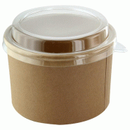 Nvase ECOLOMIQUE - 25 Pcs - Saladier rond en carton kraft "Buckaty" - 161 mm, Hauteur: 65 mm - marron en carton NVS210PC1100K