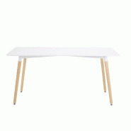 Table rectangulaire blanche casare - 160 x 80 cm_0