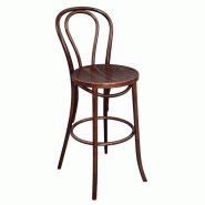 Tabouret haut bistro en bois courbé noyer | Fameg - CW012