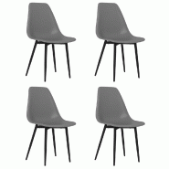 VidaXL Chaises à manger lot de 4 gris PP Modèle Élancé Moderne - 338047