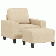 VidaXL Fauteuil avec repose-pied Crème 60 cm Tissu Modèle Orion Core Plus - 3201145