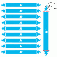 Étiquettes adhésives de marqueur de tuyauterie Air