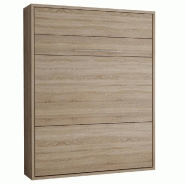 ARMOIRE LIT ESCAMOTABLE MYKONOS CHÊNE NATUREL COUCHAGE 160*200 CM.