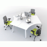 Bureau bench 3 personnes Ogi - MDD. - Blanc 9010, Blanc