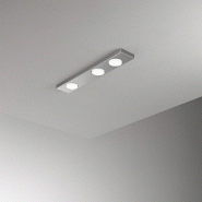 Button - Plafonnier LED 3xGX53 max 15W, Rectangulaire 60x10 cm, Métal peint, IP20 - Perenz - Aluminium - argenté 8566 AL