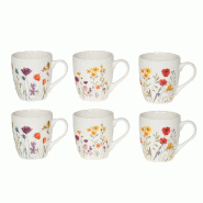 Coffret de 6 tasses Iris 23 cl -  Multicolore Rond Porcelaine Table Passion 11.00x8.00 cm - multicolore porcelaine 3106232313547_0