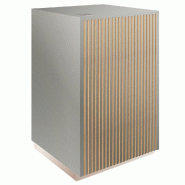 Comptoir Vertigo T01 avec tiroir MDF naturel et gris alu 60x60x93cm