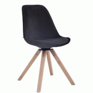 Décoshop26 - Chaise de salle à manger x1 chaise visiteur assise pivotant à 360° en velours noir piètement en bois carré clair 10_0002146 - noir Décoshop26 - Chaise de salle à manger x1 chaise visiteur assise pivotant à 360° en velours noir piètement en bois carré clair 10_0002146 - noir