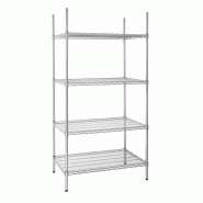 Étagère métallique en kit 4 niveaux ajustables Vogue - 915
