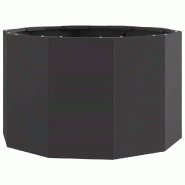 Helloshop26 - Jardinière ronde extérieure moderne facile à assembler 60 x 60 x 35 cm en acier noir 02_0052978 - noir acier 3000237684834