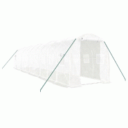 Helloshop26 - Serre tente abri plante fleur légumes avec cadre en acier 20 m² 10 x 2 x 2 m blanc 02_0044555 - blanc acier 3000220214932 Helloshop26 - Serre tente abri plante fleur légumes avec cadre en acier 20 m² 10 x 2 x 2 m blanc 02_0044555 - blanc acier 3000220214932