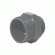 Mamelon double PVC réduit fileté PN 16 - 1/2"x3/8" - Référence : 01NRFVCB