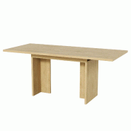 Merax Table à manger extensible 140-180x80 cm, pour 6-8 personnes, rectangulaire, plateau en MDF aspect bois, chêne - marron Bois manufacturé N634D