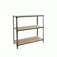 SimonRack Étagère Rangement 1000x1000x400 mm, 3 niveaux, plateaux en bois, charge 150 kg par niveau, Anthracite - Maderclick - métal 8425437099052