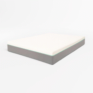 THE WHITE STONE Matelas double français 140 X 200 | Mousse Breeze + ressorts | H25 cm | Cert. Médical | Déhoussable - blanc multi-matériau CHRONOS