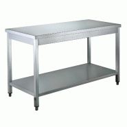 Vaiotec Table de travail EASYLINE / avec étagère de base, 1000 x 700 mm - inox 10050