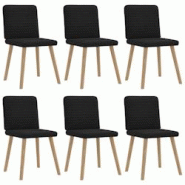 VidaXL Chaises à Manger Lot De 6 Noir Tissu - noir 8721158569615 VidaXL Chaises à Manger Lot De 6 Noir Tissu - noir 8721158569615