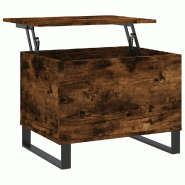 VidaXL Table basse Chêne fumé 60x44,5x45 cm Bois d'ingénierie Modèle Milan Bois - 830961