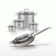 Batterie de cuisine avec 2 poêles 24/32 cm et 4 faitouts 14/16/20/26 cm sans PFAS Elo Collection Relief Solution Citrin - gris 3176239940510_0