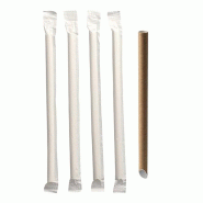 Bubble Tea Pailles Papier "pure" Ø 12 mm x 20 cm marron avec pointe (1200 unités) PAPSTAR - marron papier 89973