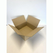 Caisse expédition simple cannelure brune 25x25x10cm - par 20 - kraft brun - 100% recyclé - fabrication française