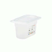 CAMBRO - 94PPT-190/6 - (Lot de 6) Bac GN 1/9 SafeTrack avec étiquette intégrée - 10,8 x 17,6 cm (couvercle non inclus) - blanc plastique polypropyl