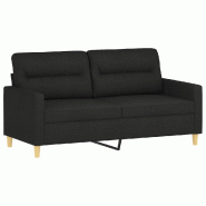 Canapé à 2 places Noir 140 cm Tissu Modèle Aero Confort - 359239