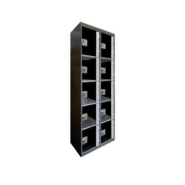 Casiers consigne à monnayeur , portes transparentes , 2 colonnes de 5 cases larg.300 mm, anthracite/ gris clair Casiers consigne à monnayeur , portes transparentes , 2 colonnes de 5 cases larg.300 mm, anthracite/ gris clair