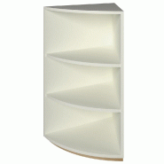 Comptoir angle arrondi 60 degrés - P60xH93,8cm - mélaminé blanc mat  2 tablettes