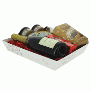 Corbeille carton rectangle Noel Blanc 33x20 - Corbeille carton rectangle Noel Blanc 33x20 -