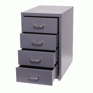 Décoshop26 - Caisson à tiroirs armoire de bureau 48x28x41 cm 4 tiroirs en acier gris foncé 04_0008262 - gris acier 3000262511358