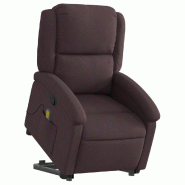 Fauteuil inclinable de massage Marron foncé Tissu Modèle Kervoria - 8721012166691