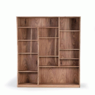GINER Y COLOMER SL Bibliothèque Contemporary en bois d'acacia 200cm x 120cm x 38cm - beige 1162