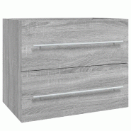 Helloshop26 - Armoire de lavabo design moderne rangement spacieux 60 x 38 x 48 cm en bois d'ingénierie gris 02_0048229 - gris Bois massif 30002351726