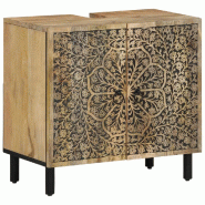 Helloshop26 - Armoire lavabo rétro salle de bain 62 x 33 x 58 cm avec grand espace de rangement en bois massif manguier 02_0047286 - Bois massif 3000