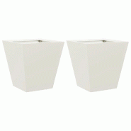 Helloshop26 - Jardinière bac lit surélevé plantes fleurs jardin terrasses lot de 2 30 x 30 x 30 cm acier blanc 02_0038914 - 3000217977222 Helloshop26 - Jardinière bac lit surélevé plantes fleurs jardin terrasses lot de 2 30 x 30 x 30 cm acier blanc 02_0038914 - 3000217977222