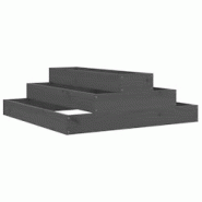 Helloshop26 - Jardinière bac lit surélevé plantes fleurs terrasse jardin 80 x 80 x 27 cm bois massif de pin gris 02_0037901 - 3000217793198 Helloshop26 - Jardinière bac lit surélevé plantes fleurs terrasse jardin 80 x 80 x 27 cm bois massif de pin gris 02_0037901 - 3000217793198