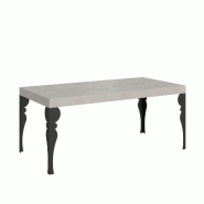 Itamoby Table Extensible Paxon Premium Cashmere 180/284X90 Cm Avec Pieds Anthracite - gris multi-matériau VE180PRPXNALL-CH-AN