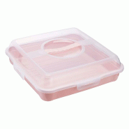 Keeeper - Récipient Enrico, carré, 34,5 x 34,5 cm, rose nordique - rose plastique KEE1053 Keeeper - Récipient Enrico, carré, 34,5 x 34,5 cm, rose nordique - rose plastique KEE1053