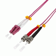 LogiLink Professional Câble Patch à fibre optique, LC Duplex - 2 x ST, 5 m - violet 4052792017595