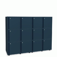 Meuble 12 cases de couleur - MDD - Bleu foncé , A clé, 4 x 3 cases_0
