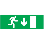 Panneaux adhésifs 330x200 mm secours évacuation - ADPNG-TL10/EVBD_0