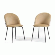 RATTATAN Lot de 2 chaises en velours décoratif d’intérieur, pieds en métal, design élégant pour cuisine, salle à manger, restaurant – Sara â RATTATAN Lot de 2 chaises en velours décoratif d’intérieur, pieds en métal, design élégant pour cuisine, salle à manger, restaurant – Sara â