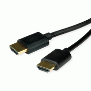 ROLINE Câble HDMI High Speed avec Ethernet, Slim, noir, 3 m_0