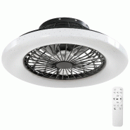TecTake GmbH tectake Plafonnier avec ventilateur, STORM, polycarbonate plastique acier, Ø 50 cm, 3 000-6 500 K, 3 vitesses, discrètement, noir - noi TecTake GmbH tectake Plafonnier avec ventilateur, STORM, polycarbonate plastique acier, Ø 50 cm, 3 000-6 500 K, 3 vitesses, discrètement, noir - noi