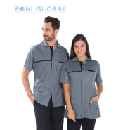 Tunique de travail unisexe manches courtes 3 poches - CYRILLE REMI CONFECTION - Ref R-6177 - 60% coton et 2Life® rPET_0