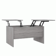 VidaXL Table basse sonoma gris 80x50x42,5 cm bois d'ingénierie Modèle Soleil Tau Prime Plus - 819294XL
